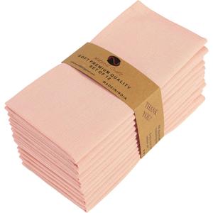 NATURALCRAFT Cloth Napkins Set of 12 Cotton Linen18x18 in Washable Napkins Cloth - Soft Durable Easter - Ideal for Hotel Farmhouse Party Wedding Dinner Spring Everyday Use Peach