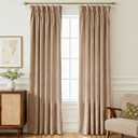 Pinch Pleated Taupe Velvet Curtains for Living Room Modern Elegant Plush Velvet Luxury Fabric Room Darkening Window Drapes Bedroom Curtain 40x96