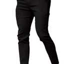 GINGTTO Mens Dress Pants Slim Fit Chino Pants for Men Stretch (Black, M)