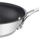 T-Fal x Jamie Oliver Nonstick Coated Stainless Steel Pans 9.5" & 11", Induction Compatible, Oven Safe up to 500F, Chef's Stainless Steel Skillet, Frying Pan, Silver