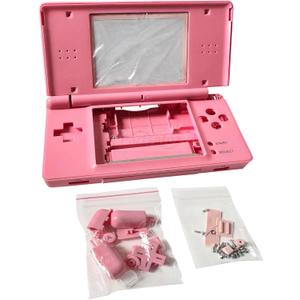 Replacement Full Housing Plastic Shell Cover Case Kit Repair Parts with Bottons Stylus Pen Screws for Nintendo DS Lite NDSL - Pink