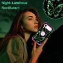 LONTECT for iPhone Air Case 3 in 1 Shockproof Heavy Duty Rugged Hard PC+Soft Silicone Full Body Protective Cover Girls Women Case for Apple iPhone 17 Air 2025, Glow in The Dark Fuchsia Red