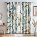 SUBRTEX Blackout Curtains 52Wx84L, Room Darkening Floral Curtains, Thermal Insulated 2 Panels Window Drapes, Boho Farmhouse Curtains for Living Room Bedroom Window Treatments, Blue