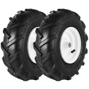 AR-PRO (2-Pack) 13x5.00-6 Tire and Wheel Assembly, 4-Ply Pneumatic Tiller Tires, 3/4" Bore & 3-1/8" Centered Hub, Compatible with Craftsman & Troy-Bilt Tiller, Garden Tractor, Trailer & Trenchers