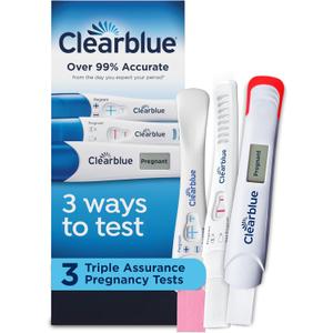 Clearblue Triple Assurance Pregnancy Test Kit, Home Pregnancy Tests, 3 Ways to Test, 3 Ct