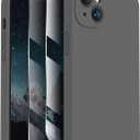 FireNova Designed for iPhone 13 Case, Silicone Upgraded [Camera Protection] Phone Case with [2 Screen Protectors], Soft Anti-Scratch Microfiber Lining Inside, 6.1 inch, Space Gray