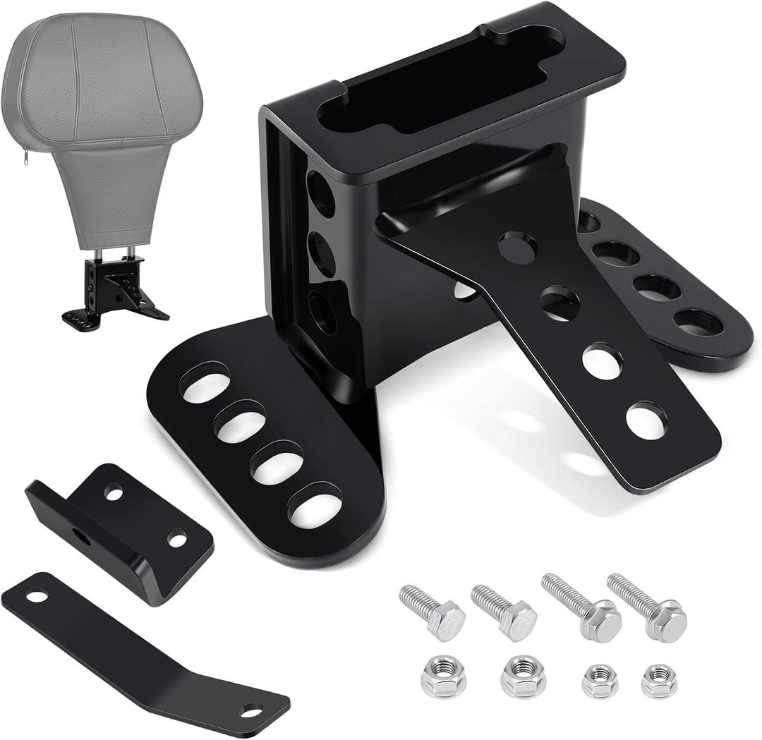 Benlari Driver Backrest Bracket, Adjustable Rider Driver Backrest Mounting Hardware Kit Fit for Harley Davidson Touring Street Glide Road Glide Electra Glide Road King CVO 1988-2024, Black