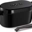 KooK Dutch Oven, Oven for Sourdough Bread Baking, with Lid, Dual Handles, Enameled Cast Iron, includes Lid Lever, Great for Baking Bread, Cooking and Roasting, Dishwasher Safe, 3.4 Qt, Black