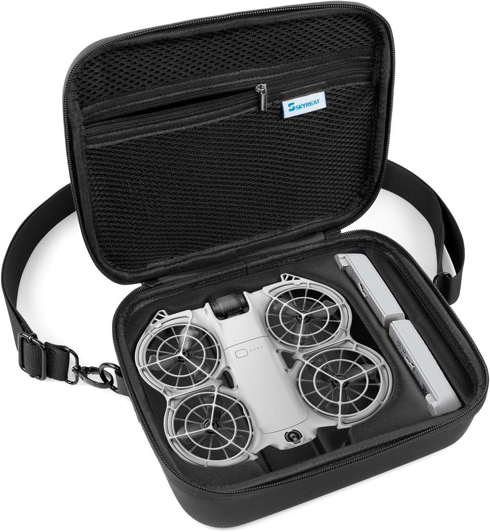 Skyreat Neo 2 Case, Portable PU Leather Small Shoulder Bag for DJI Neo 2 Drone and Batteries Accessories