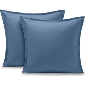 Bare Home Euro Pillow Sham Covers - Set of 2 - Premium 1800 Ultra-Soft Microfiber - Double Brushed - Bed Pillow Shams - Pillows Not Included (Set of 2, Coronet Blue)