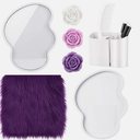 Sabary 10 Pcs Locker Accessories Kit Locker Decorations Supplies Including Magnetic Whiteboard Mirror Organizer Markers Rug Cute Flower Magnets and Comb for Office Back to School Essentials(Purple)