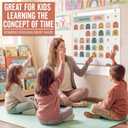Classroom Monthly Calendar Pocket Chart for Kids Learning, 105 Cards Wall Boho Calendar and Weather, Teacher Supplies for Kindergarten Preschool Elementary Homeschool
