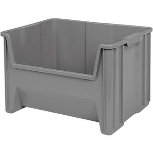 Akro-Mils 13017 Stak-N-Store Heavy Duty Stackable Open Front Plastic Storage Container Bin, (15-Inch x 20-Inch x 12-1/2-Inch), Gray, (Pack of 3)