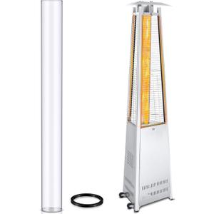 VIHOSE Patio Heater Replacement Parts 49.5 x 4 Inch Quartz Glass Tube with Silicone Connecting Ring Clear Heating Glass Tube Replacement for Outdoor Home Patio Heater Accessories (1 Pcs)