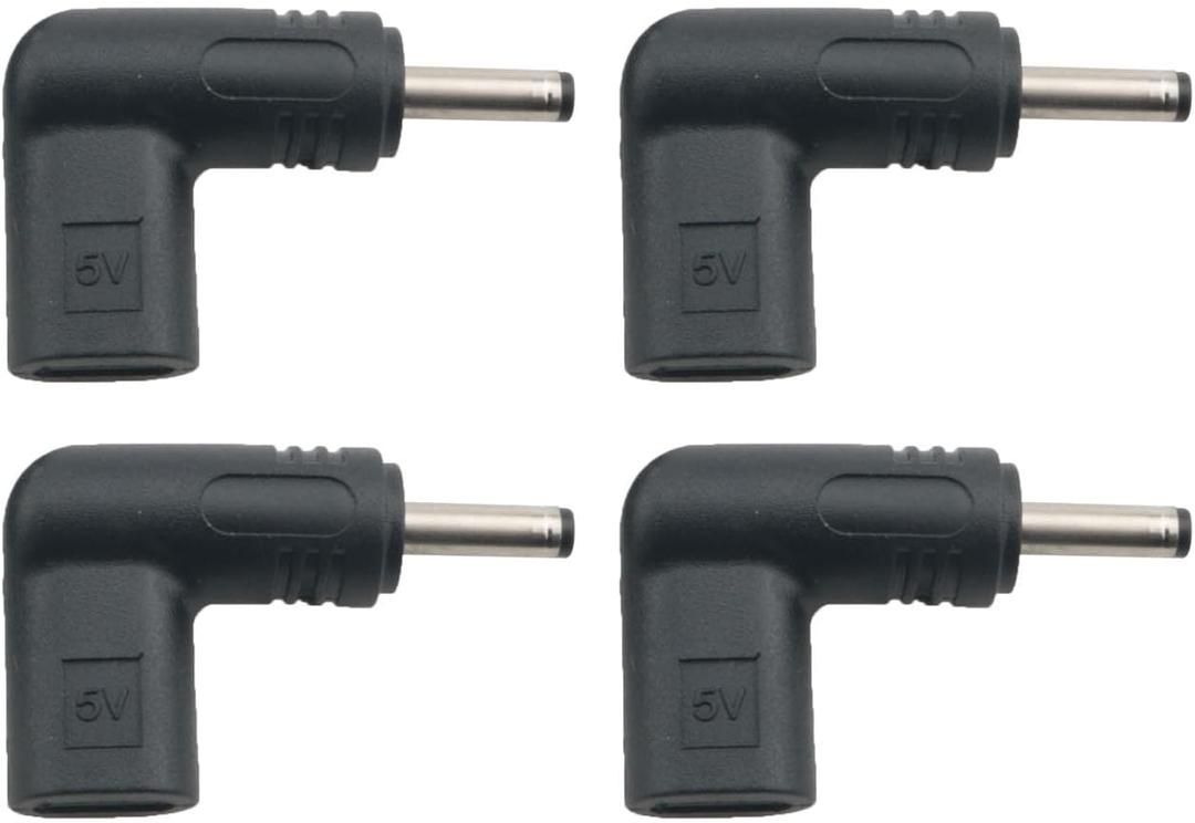 4PCS USB Type-C to DC Adapter Power Cord Plastic Adaptor 90 Degree 5V Connectors Electronics Accessories