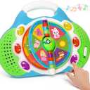 KIZZYEA Montessori Learning Toys for 1 2 3 Year Old Boys Girls, Musical Alphabet Flip Toy for Toddlers, Preschool Educational Toys with Light & Sounds, Christmas Birthday Gifts for Baby Kids