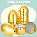 JOYIN 24 Pcs Large Plastic Golden Easter Eggs, 6 Inches Jumbo Eggs Fillable for Easter Themed Hunt Basket Stuffers Fillers Filling Treats Party Favor Classroom Prize Supplies