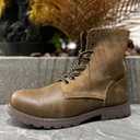 COSIDRAM Men's Casual Oxford Boots Classic Suede Chukka Boots Comfort Lace Up Business Dress Shoes (9.5, A/Dark Brown)