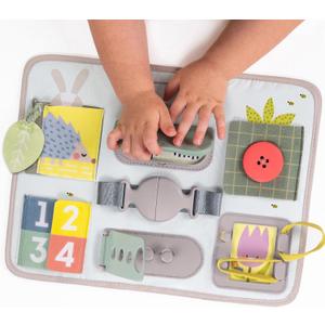 Taf Toys Busy Board for Toddlers, Montessori Toy for 18 Months & up with 10 Educational Toddler Activities to Develop Fine Motor & Problem Solving Skills Learning Sensory Board Travel Toy Non-Toxic.