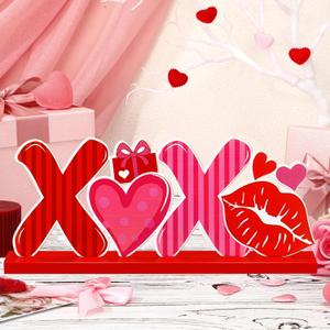 2 x MiniInflat Valentine's Day Table Metal Sign Valentines Tabletop Centerpiece Be Mine Gnome Heart Decor Red Pink Valentine Tiered Tray Decor for Home Office Mantel Shelf Desk Galentines Gifts