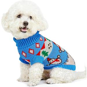 Christmas Dog Sweater for Small Medium Large Dogs Girl Boy, Pet Clothes Small Medium Large Sized Dog for Male Female Puppy Doggie (XS, Blue)