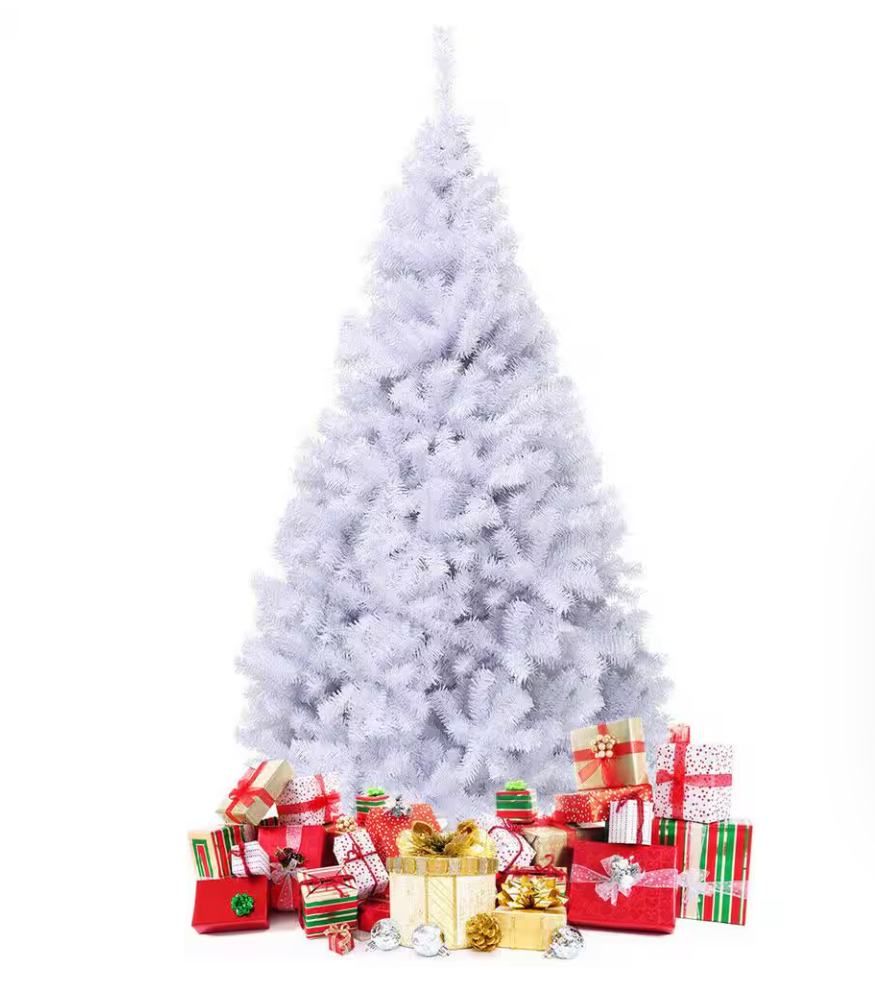 7.5 ft. Unlit Hinged Artificial Christmas Tree Premium Pine Tree 1346 Tips W/Metal Stand