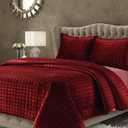 Florence Solid Quilt Set Queen Burgundy