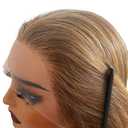 Highlights Lace Front Wigs Human Hair 13x4 Ash Brown to Blonde HD Lace Front Ombre 180% Density Balayage Pre Plucked Glueless Straight No Synthetic No Shedding Triple Lifespan for White Women 16 Inch