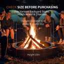 Outdoor Smokeless Fire Pit Ring Insert,36 Inch Inner|42 Inch Outer Diameter, Heavy Duty Metal Round Fire Ring for Outside Wood Burning, Black