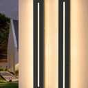 EDISHINE Upgraded 2 Pack 39.4" Led Outdoor Wall Light, Linear Modern Exterior Lighting Fixtures, Adjustable Brightness & Color Temperature, IP65 Waterproof, Long Exterior Wall Sconce for Garage, Door