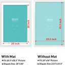 LaVie Home 24 x 36 Poster Frame White, Display Pictures 20x30 with Mat or 24x36 Without Mat, Stable and Sturdy Picture Frame and Polished Plexiglass, Horizontal and Vertical Format of The Wall1 Pack