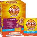 Metamucil On-The-Go, Daily Psyllium Husk Powder Supplement, Sugar-Free Powder, 4-in-1 Fiber for Digestive Health, Orange Flavored Drink, 44 Packets