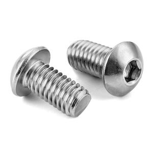 M6-1.0 x 16mm Button Head Socket Cap Screws Bolts, Stainless Steel 18-8 (304), Bright Finish, Fully Threaded, Allen Socket Drive, 100 PCS