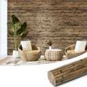 Art3d Natural Bamboo Wall Panel for Interior Wall Decor, Renewable Pole Wrap Wainscoting Paneling for Wall Ceiling Furniture Cabinet Office, 12 x 96 Inch - Dark Burned