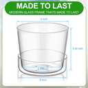 2 Sets 6 Inch Glass Planter with Drainage Hole and Tray Indoor Clear Plant Pots with Saucer Modern Decorative Orchid Glass Pot for Outdoor Flower Plants, As shown