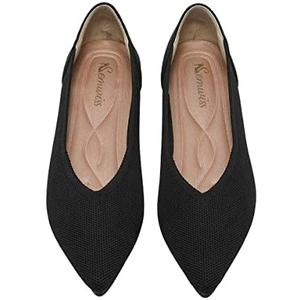 Semwiss Women's Ballet Flats Comfortable Casual Dressy Shoes, Work Flats Office Shoes Pointed Toe Leopard Flats 39