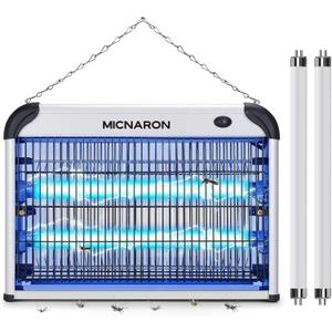 Upgraded 3800V Mosquito Zapper, High-Voltage Electric Bug Zapper Indoor Mosquito Killer Lamp Fly Moth Gnat Traps W/ 2 Replacement Bulbs
