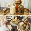 uxcell Stainless Steel Decorative Tray 5" Round Serving Tray Metal Decorative Plate for Jewelry, Makeup, Candle, Kitchen Tableware, Gold