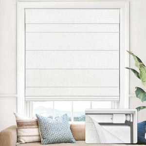 100% Blackout No Tools No Drill Cordless Roman Shades for Windows, Size 34 1/4" W  48" H (for Windows 34.5" W  48" H) Blackout - Off-White