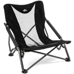Cascade Mountain Tech Folding Camp Chair for Camping, Beach, Picnic, Barbqeues, Sporting Events with Carry Bag (Black)