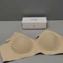 Womens Deep V Bras Wireless Comfortable Bra Supportive No Underwire Bras Tshirt Push Up Bralettes Plunge Seamless Bra X-Large Beige