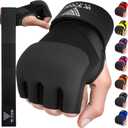 WYOX Gel Boxing Hand Wraps Inner Gloves for Men & Women, 80cm Quick Wrist Straps, Padded Knuckle Protection for Muay Thai Kickboxing, Hand Wraps for Boxing & Martial Arts (Black, S/ M)