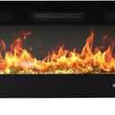 DUMOS 42" Freestanding Electric Fireplace, 1500W/750W Wall Mounted or Recessed Insert Fireplaces Heater with Remote Control,13 Adjustable Flame Color, 12H Timer, Touch Screen, Inky