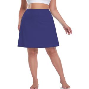 Inno 20" Womens Plus-Size Swim Skirt UPF 50+ High Waisted Skort Drawstring Bikini Bottoms with Built-in Panty (6X)