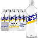 Propel Electrolyte Enhanced Water Sports Drink, Lemon Flavored Water, Zero Calorie & Zero Sugar Hydration with Electrolytes and Vitamins C & E, 16.9 fl oz Bottles (12 Pack) (EXP 09/21/26)
