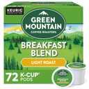 Green Mountain Coffee Roasters Breakfast Blend Single-Serve Keurig K-Cup Pods, Light Roast Coffee, 72 Count, Best By: 08/18/2027