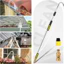 20FT Reach Gutter Cleaning Tools from Ground, Telescopic Rain Gutter Cleaners Tool with Hose Attachment and Heavy Duty Wand & Connecting Adapter