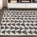 JONATHAN Y Aisha Moroccan Triangle Geometric Cream/Black Indoor Area Rug, 8x10, Contemporary, Modern, Easy-Cleaning for Living Room, Bedroom, Kitchen, Pet Friendly, Non-Shedding (MOH206A-8)