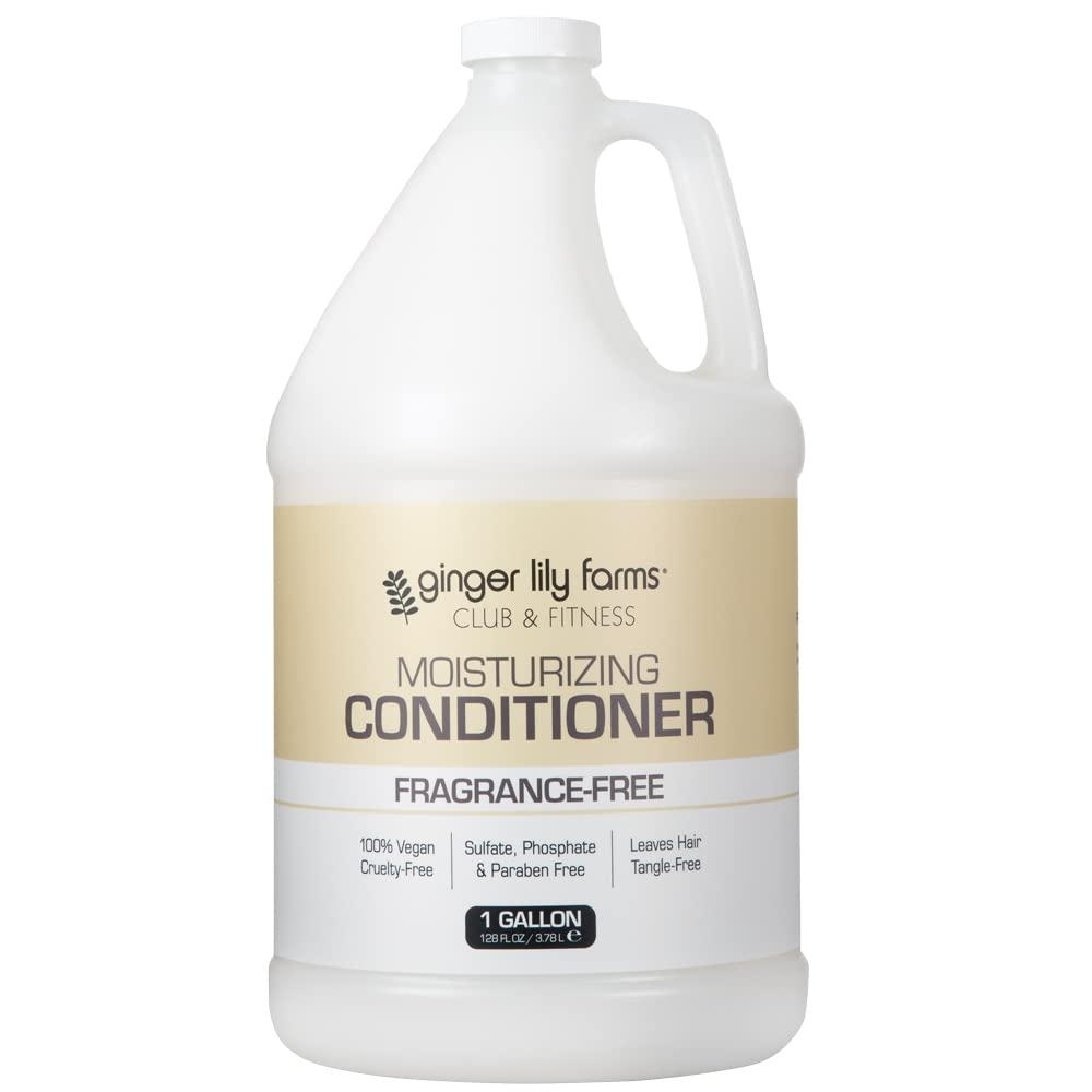 Ginger Lily Farms Club & Fitness Moisturizing Conditioner for Dry Hair, 100% Vegan & Cruelty-Free, Fragrance Free, 1 Gallon (128 fl oz) Refill