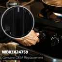 WB03X24759 Range Surface Burner Knob Gas Control Assembly Black Compatible with GE Stove Knob Replace 4454960, AP6030811, PS11762250, EAP11762250 (5PCS)